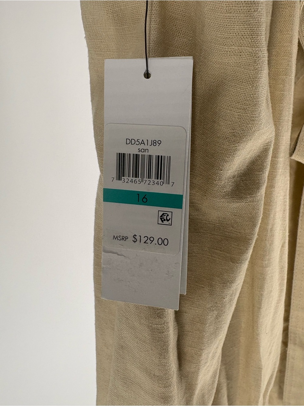 New DKNY Women's Scoop Neck Swim Cover-Up Dress in Beige size 16 - Picture 6 of 6